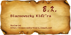 Blazsovszky Klára névjegykártya