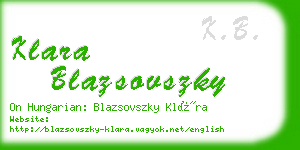 klara blazsovszky business card